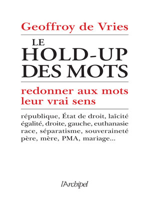 cover image of Le hold-up des mots